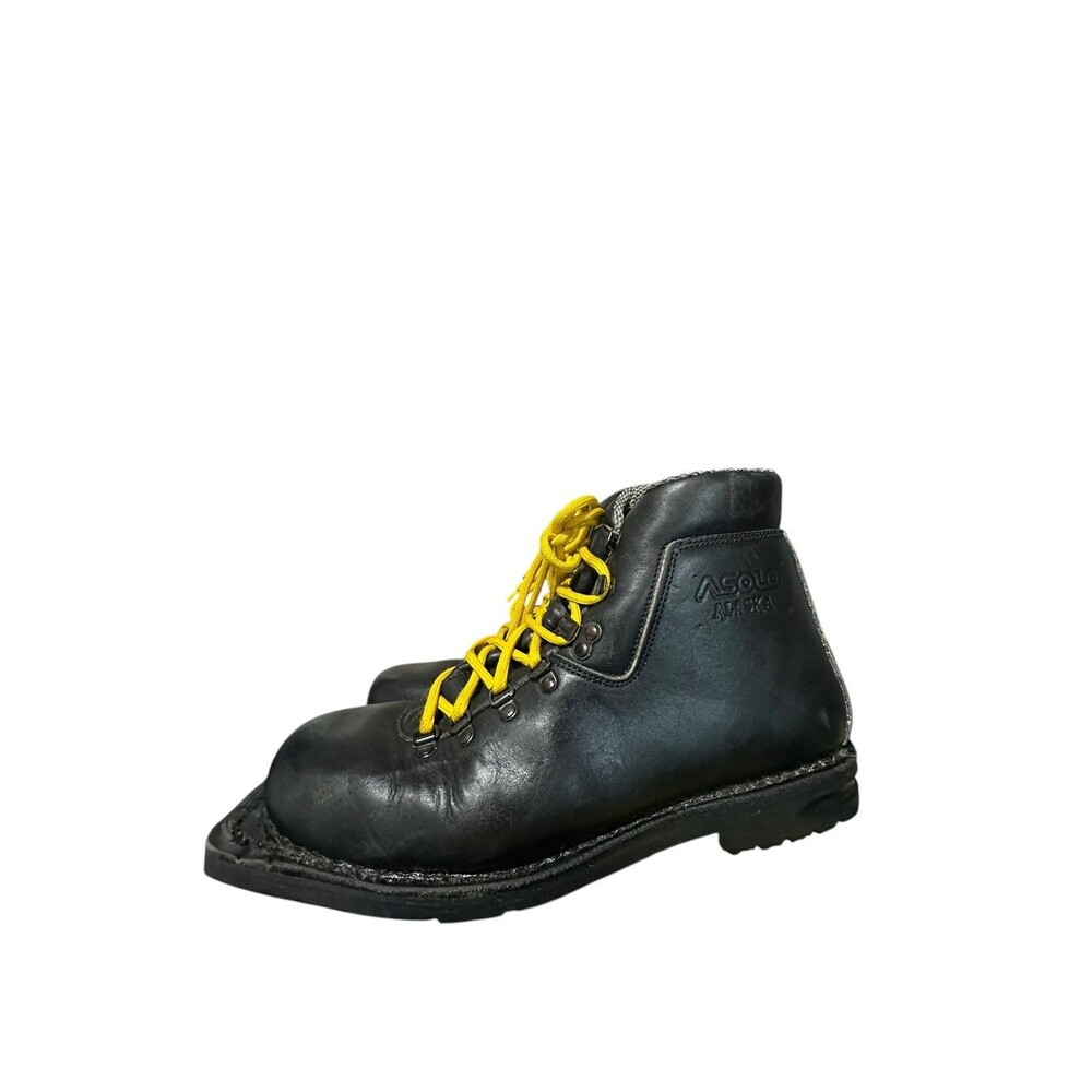 Vintage Asolo Alaska Boots Mens Size 12 Black Leather Vibram Sole Hiking 90s